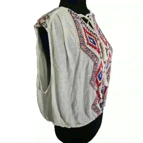Free People Women’s Boho Embroidered & Embellished Tank Top XS | Festival Chic - Picture 3 of 16